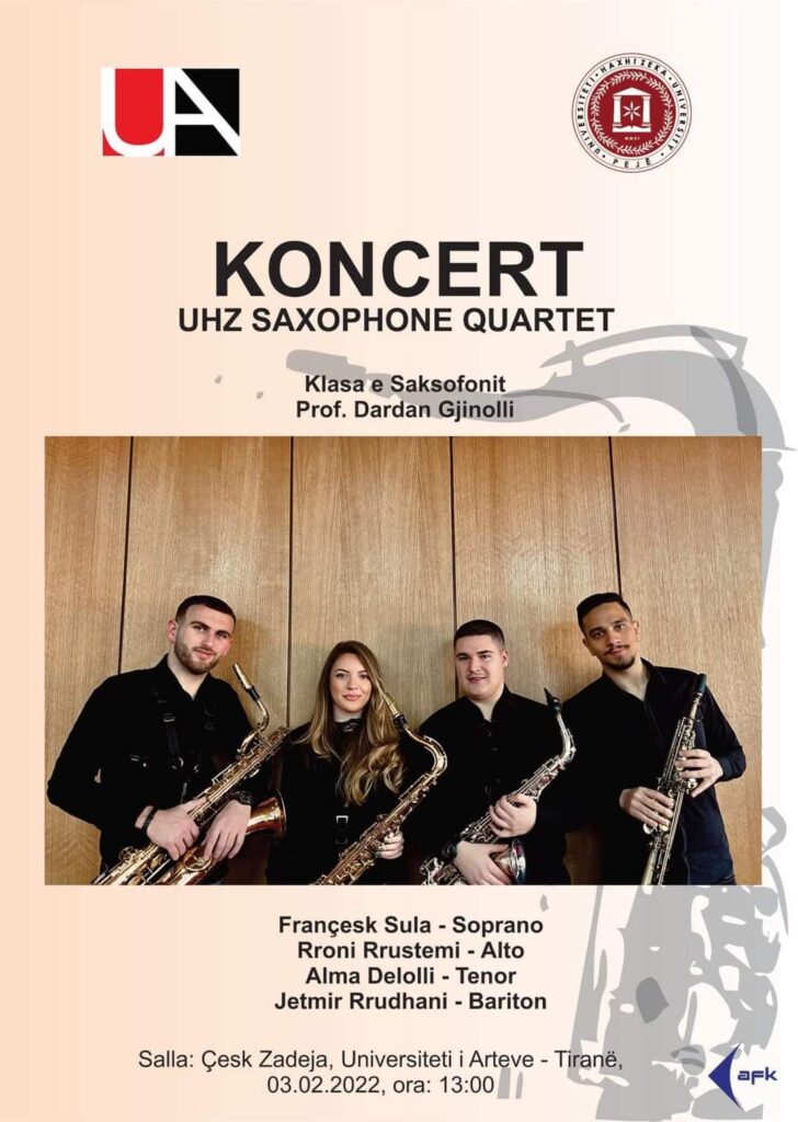 Koncert i kuartetit te Saksofonëve në Tiranë dhe Durrës