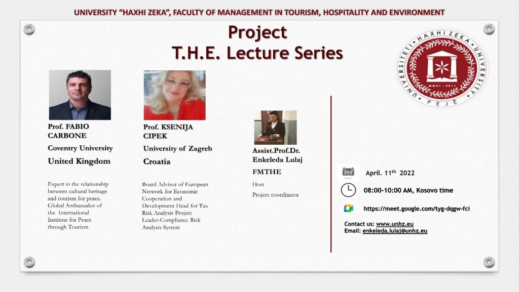 Project T.H.E Lecture Series ( United Kingdom & Croatia)- Fakulteti i MTHM-ës