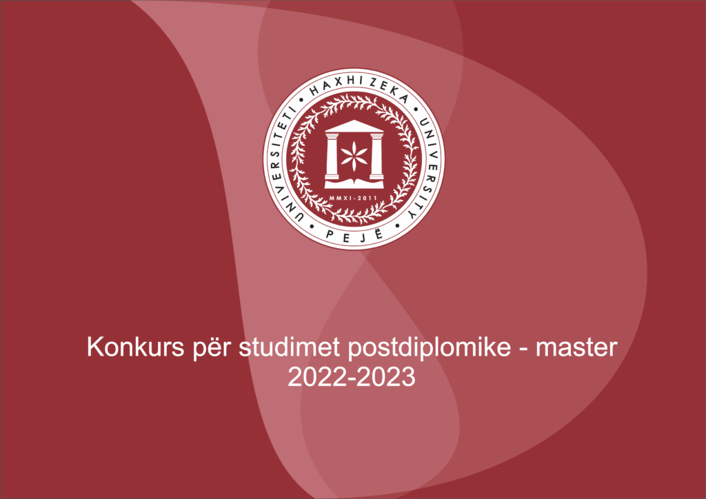Konkurs për pranim të studentëve të rinj në studimet master për vitin akademik 2022-2023