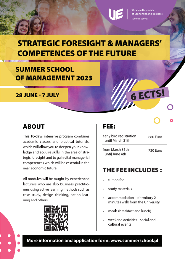 Possibility to attend the Wroclaw University of Economics and Business – Summer School of Management