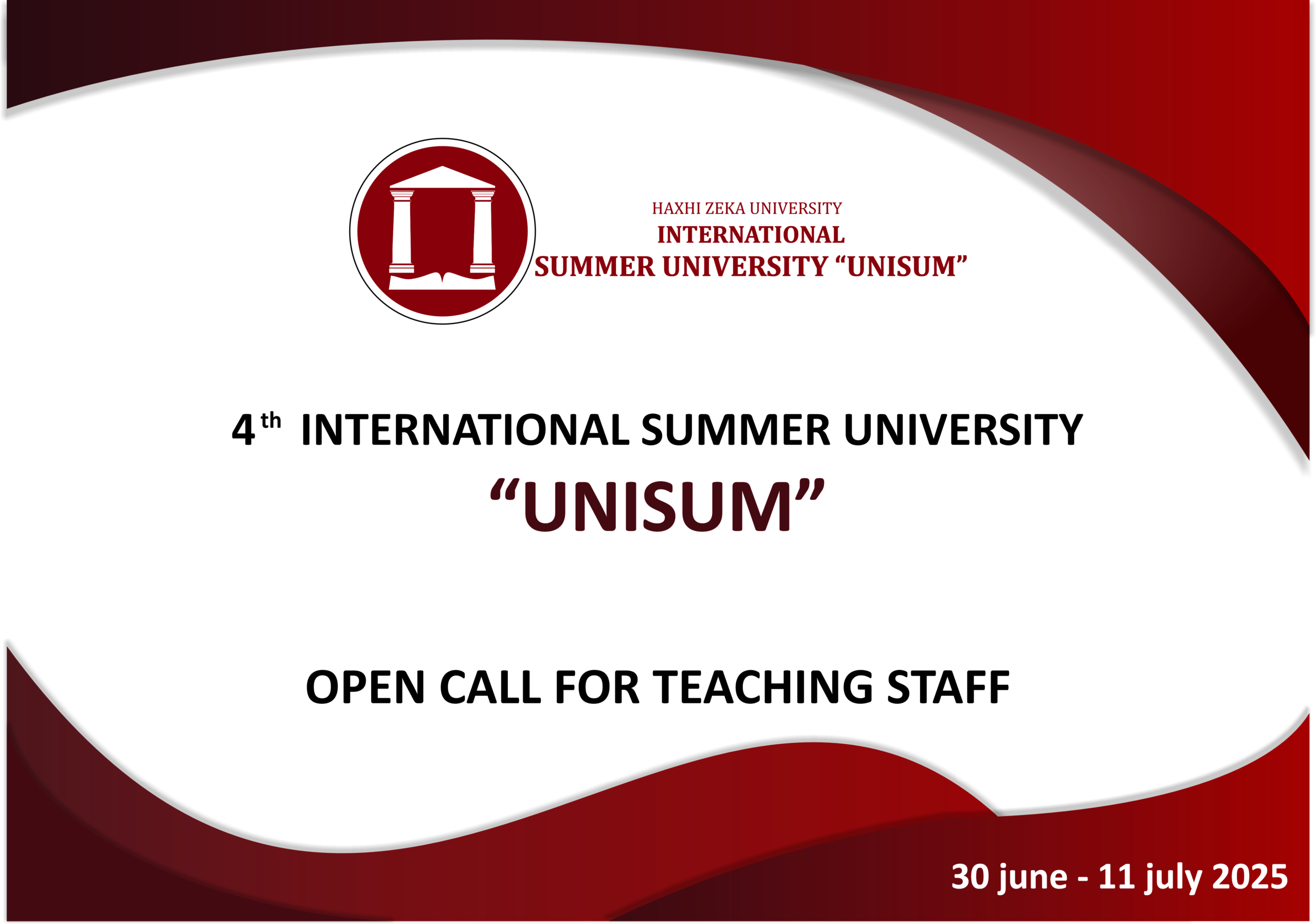 UNISUM 2025 – International Summer University at Haxhi Zeka University, Peja, Kosovo. Apply for ECTS-accredited courses and international networking opportunities