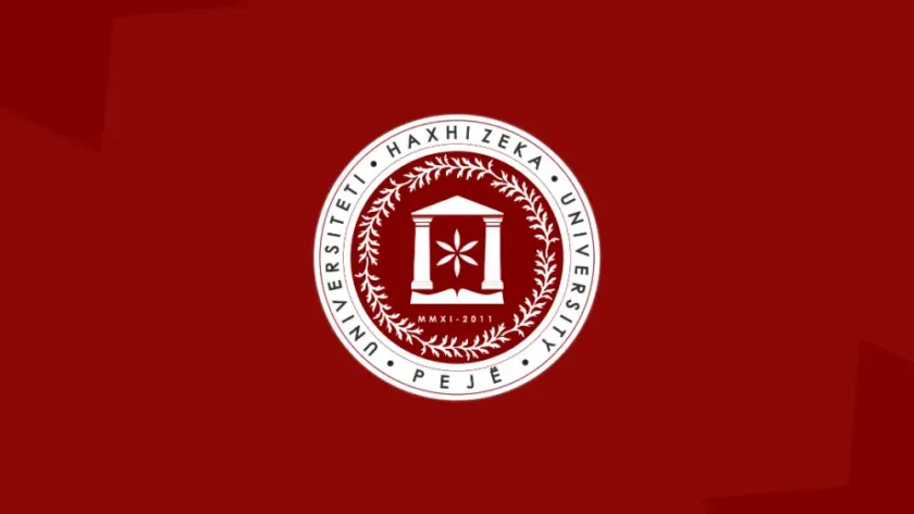 Universiteti Haxhi Zeka, UHZ logo me background te kuq