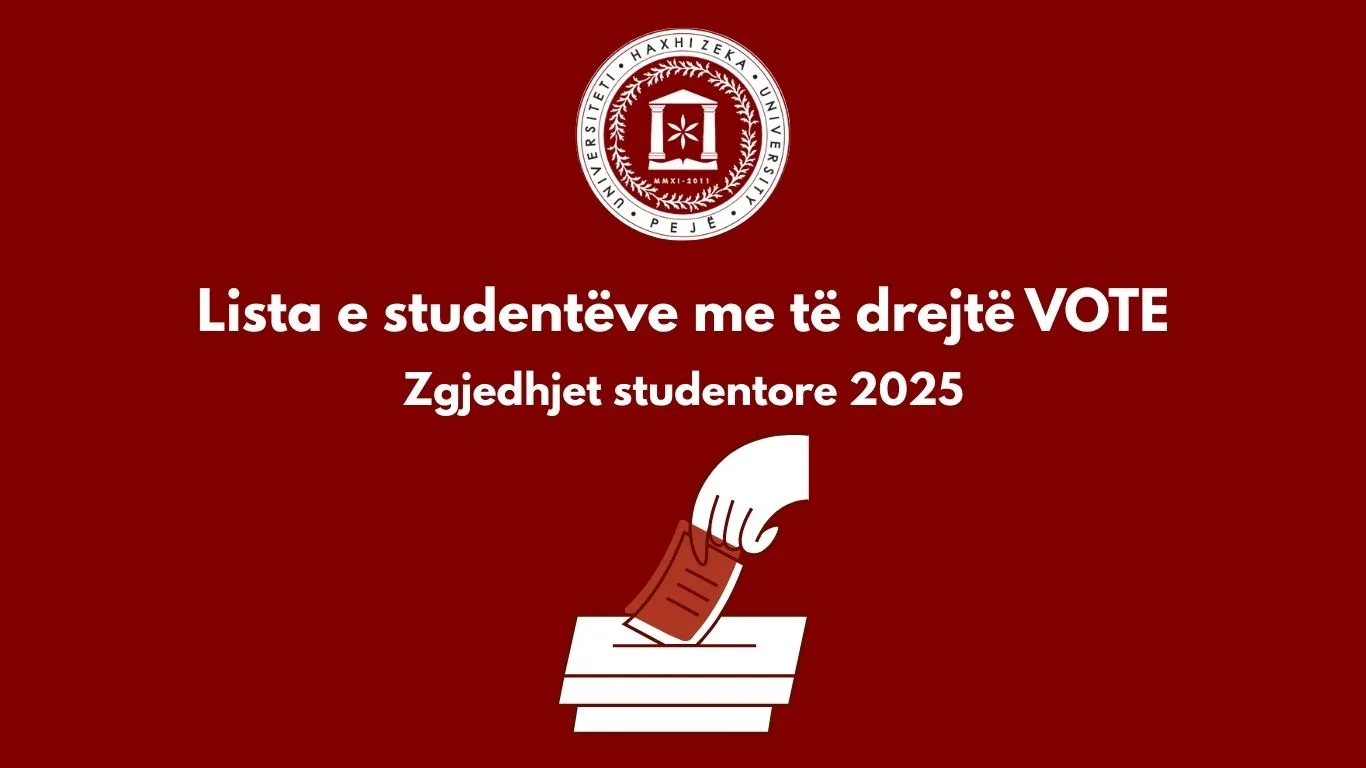 Lista e studentëve me të drejtë vote dhe mundësi ankese – Zgjedhjet Studentore 2025, Universiteti “Haxhi Zeka”