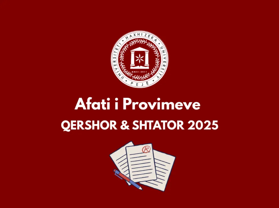Paraqitja e provimeve Universiteti Haxhi Zeka për afatet Qershor dhe Shtator 2025
