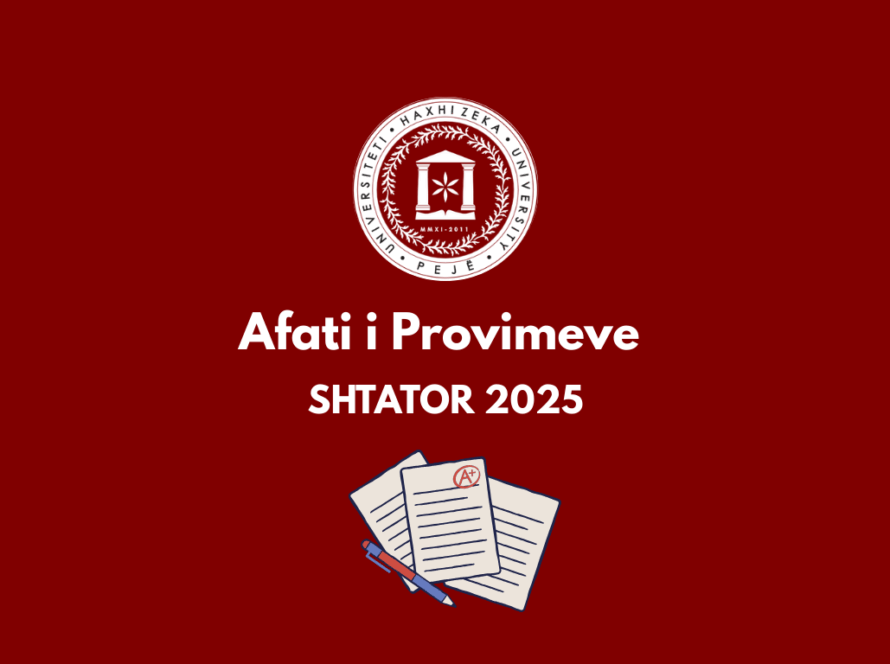 Afati i provimeve Shtator 2025 – Universiteti Haxhi Zeka