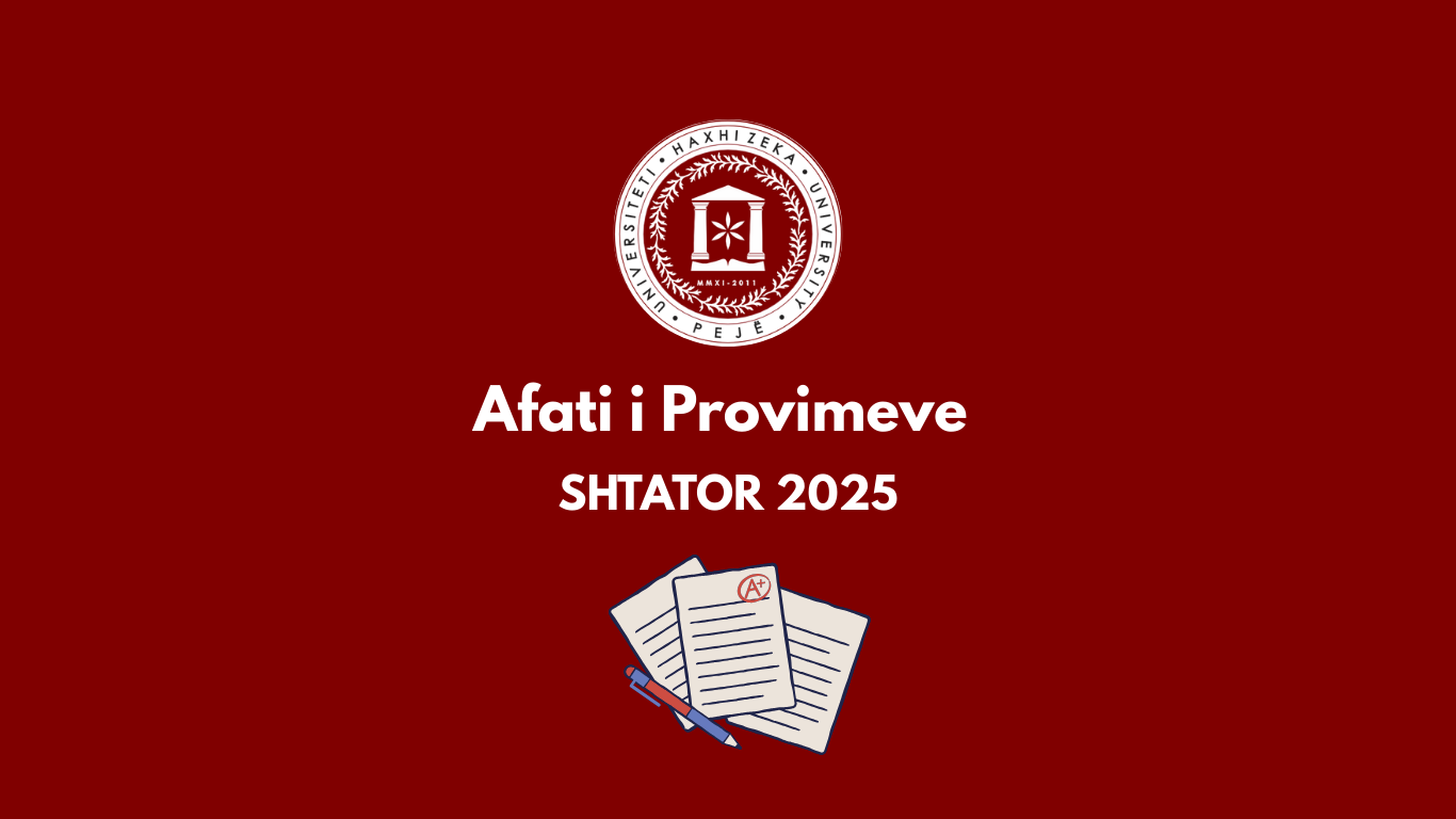 Afati i provimeve Shtator 2025 – Universiteti Haxhi Zeka