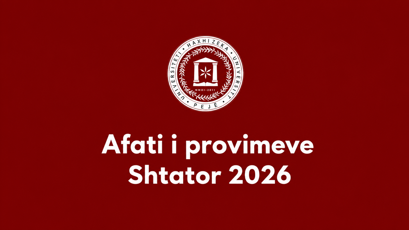 Afati për paraqitje të provimeve – shtator 2026