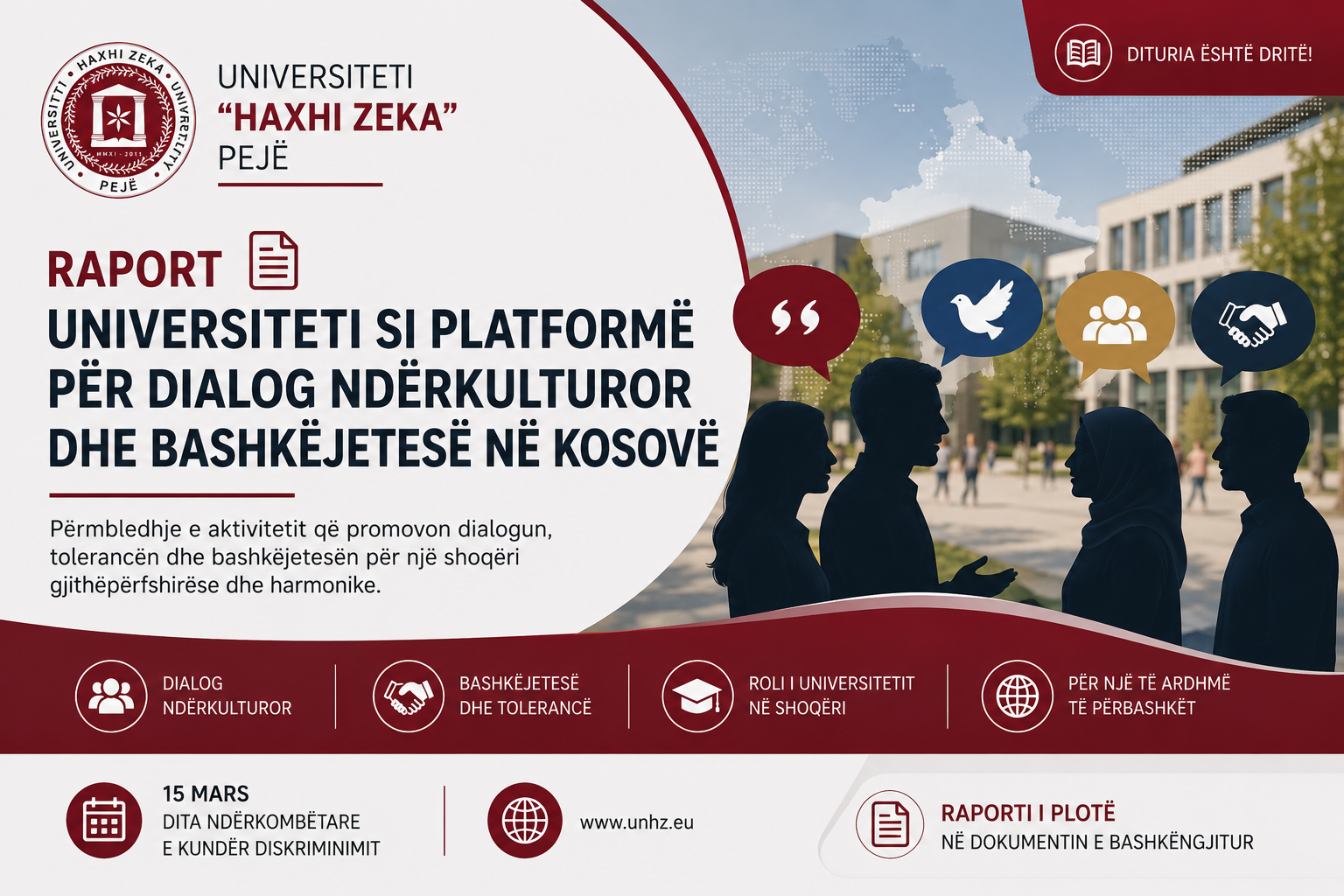 Universiteti “Haxhi Zeka” publikon raportin mbi dialogun ndërkulturor dhe bashkëjetesën në Kosovë