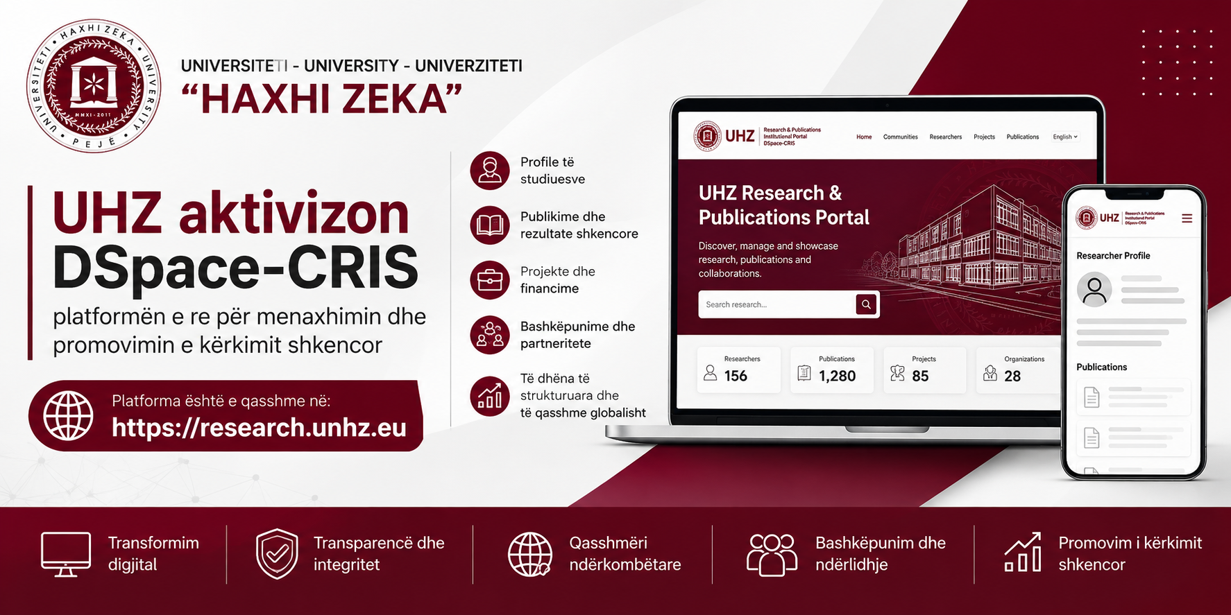 UHZ aktivizon DSpace-CRIS – platformën e re për menaxhimin dhe promovimin e kërkimit shkencor